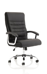 Dallas High Back Leather Executive Office Chair With Arms Black - EX000240 DD